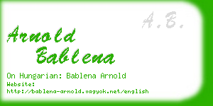 arnold bablena business card